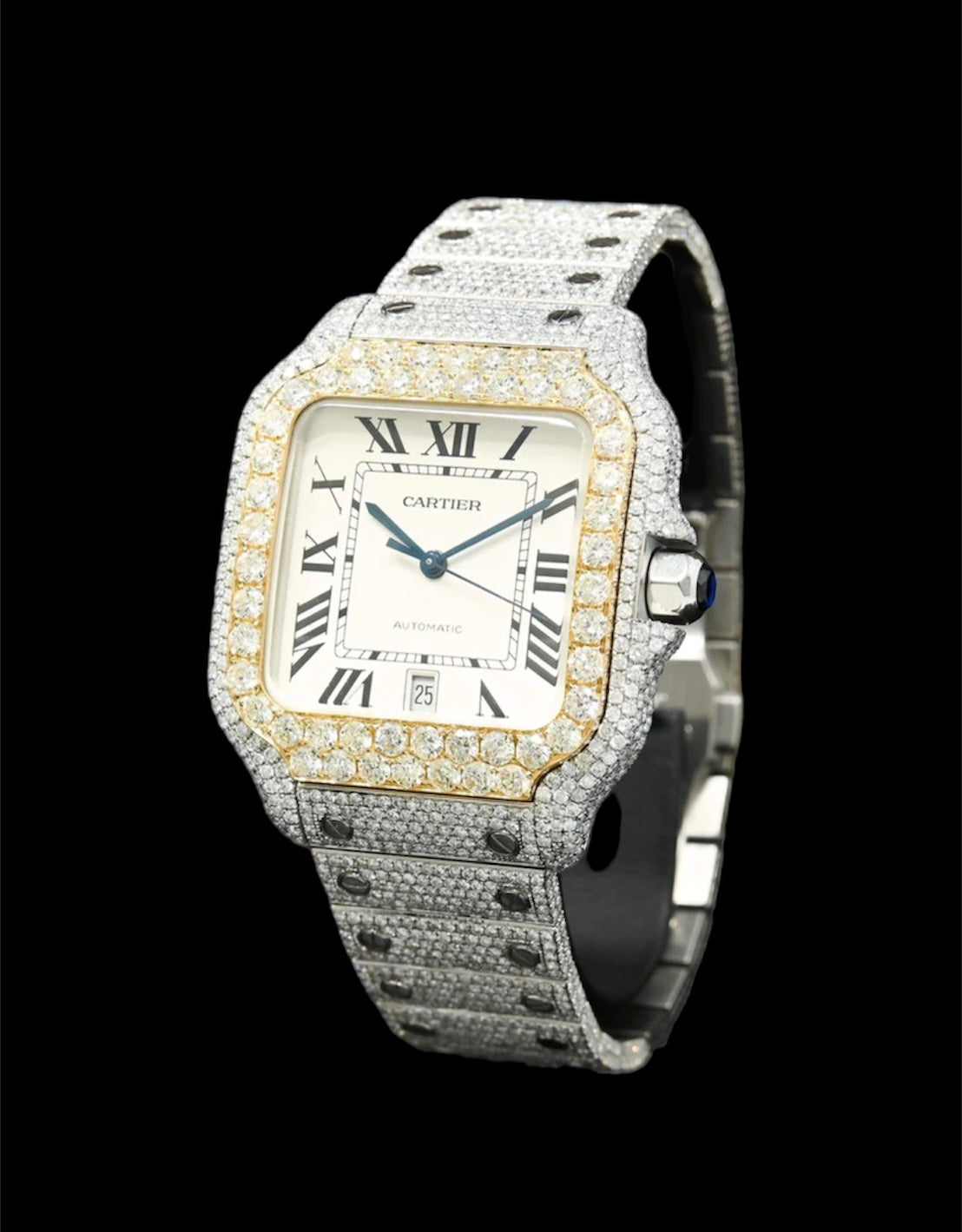 Cartier Santos Or et Acier | Custom Diamants ⚪