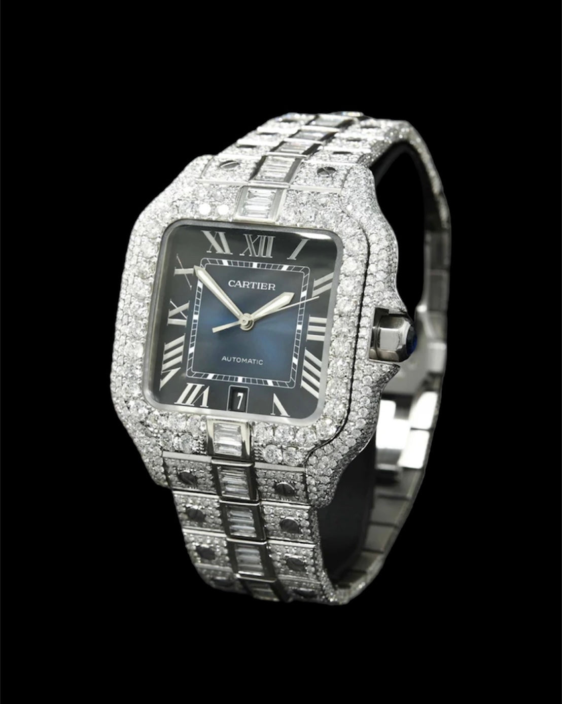 Cartier Santos Acier | Custom Emerald Cut 🔵