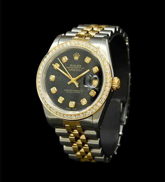 Rolex Datejust 36mm Or et acier | 10 Diamants ⚫