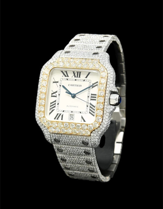 Cartier Santos Or et Acier | Custom Diamants ⚪