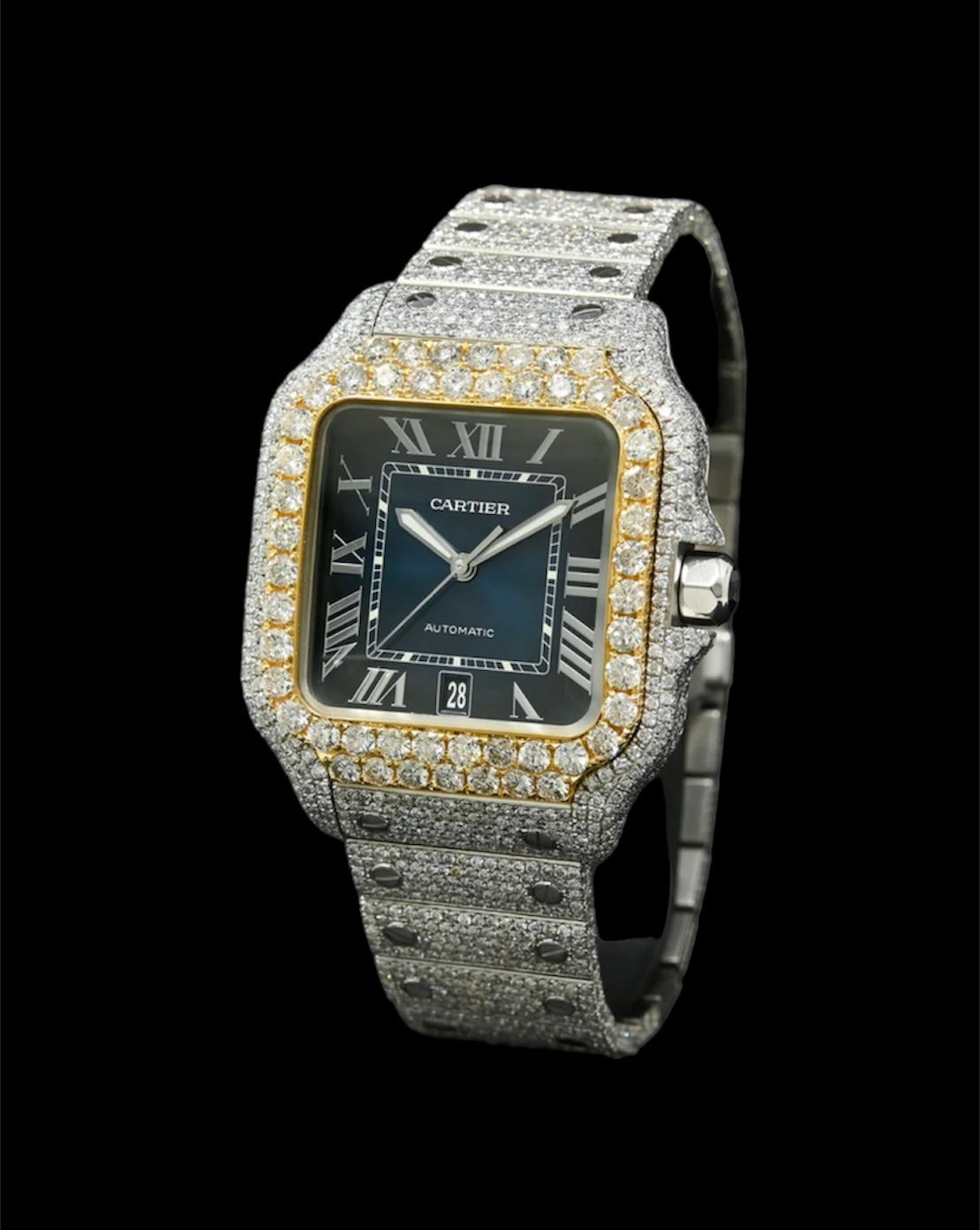 Cartier Santos Or et Acier | Custom Diamants 🔵