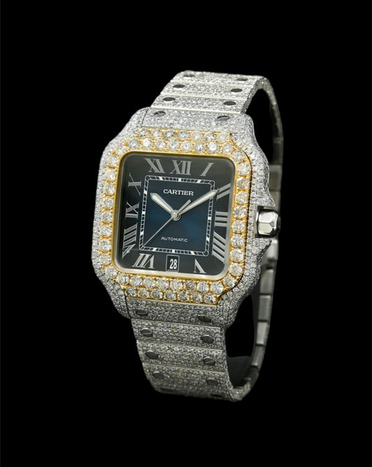 Cartier Santos Or et Acier | Custom Diamants 🔵