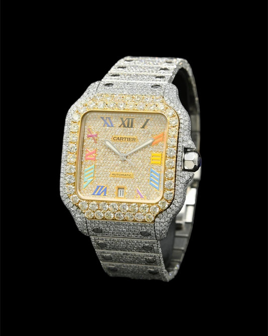 Cartier Santos Or et Acier | Full Diamants 🌈