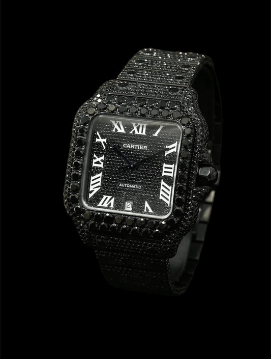 Cartier Santos Black Édition | Full Diamants ⚫