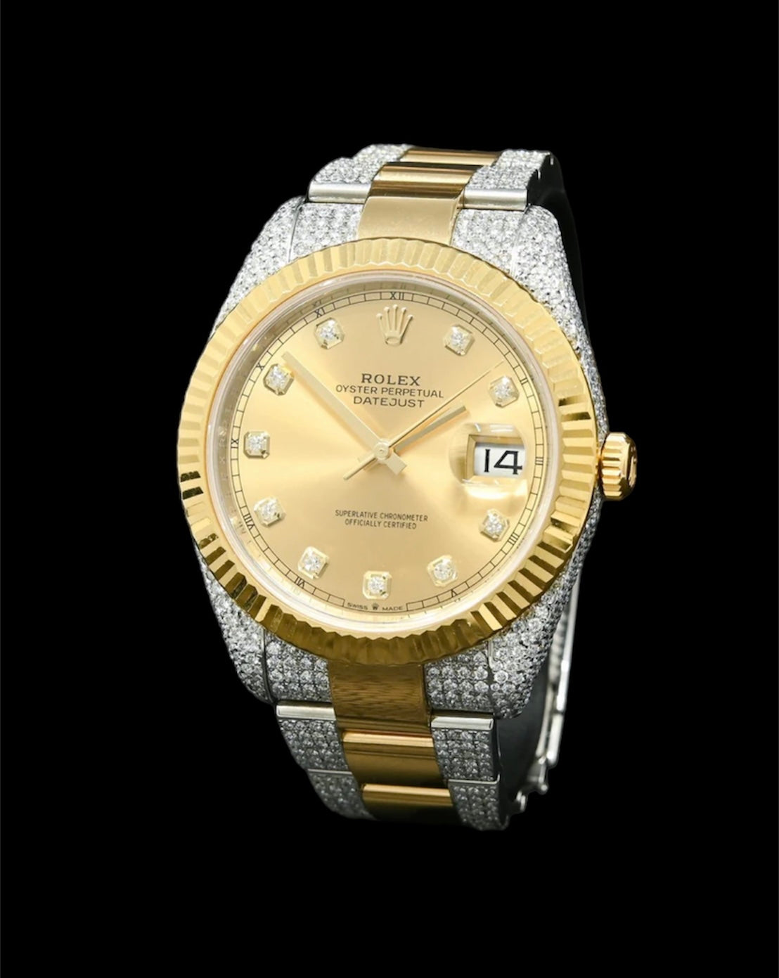 Rolex Datejust 41mm Or et Acier | Full Diamants 🟡