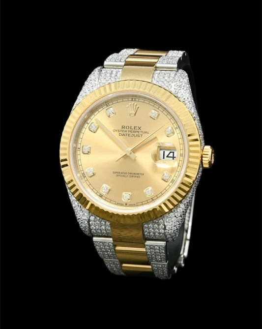 Rolex Datejust 41mm Or et Acier | Full Diamants 🟡