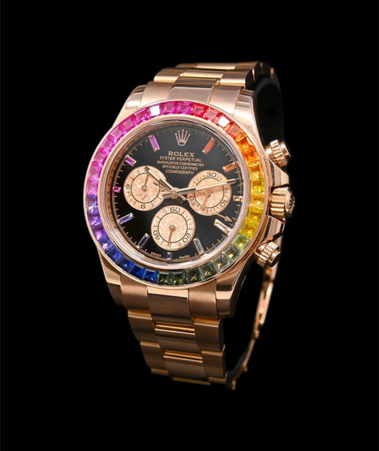 Rolex Daytona Cosmograph 40mm Or Rose | Custom Rainbow 🌈