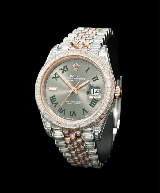 Rolex Datejust Wimbledon 41mm Emerald Cut | Full Diamants 💎